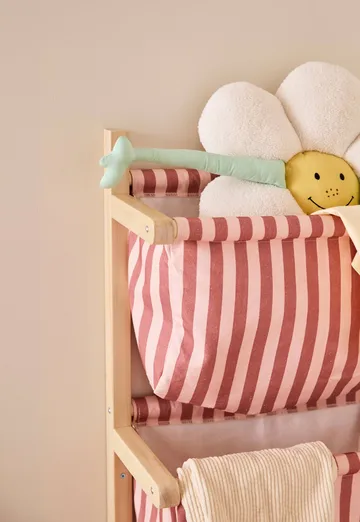 Étagère à sacs à rayures - Rose brun, 40x19x60 cm - Kid's Concept
