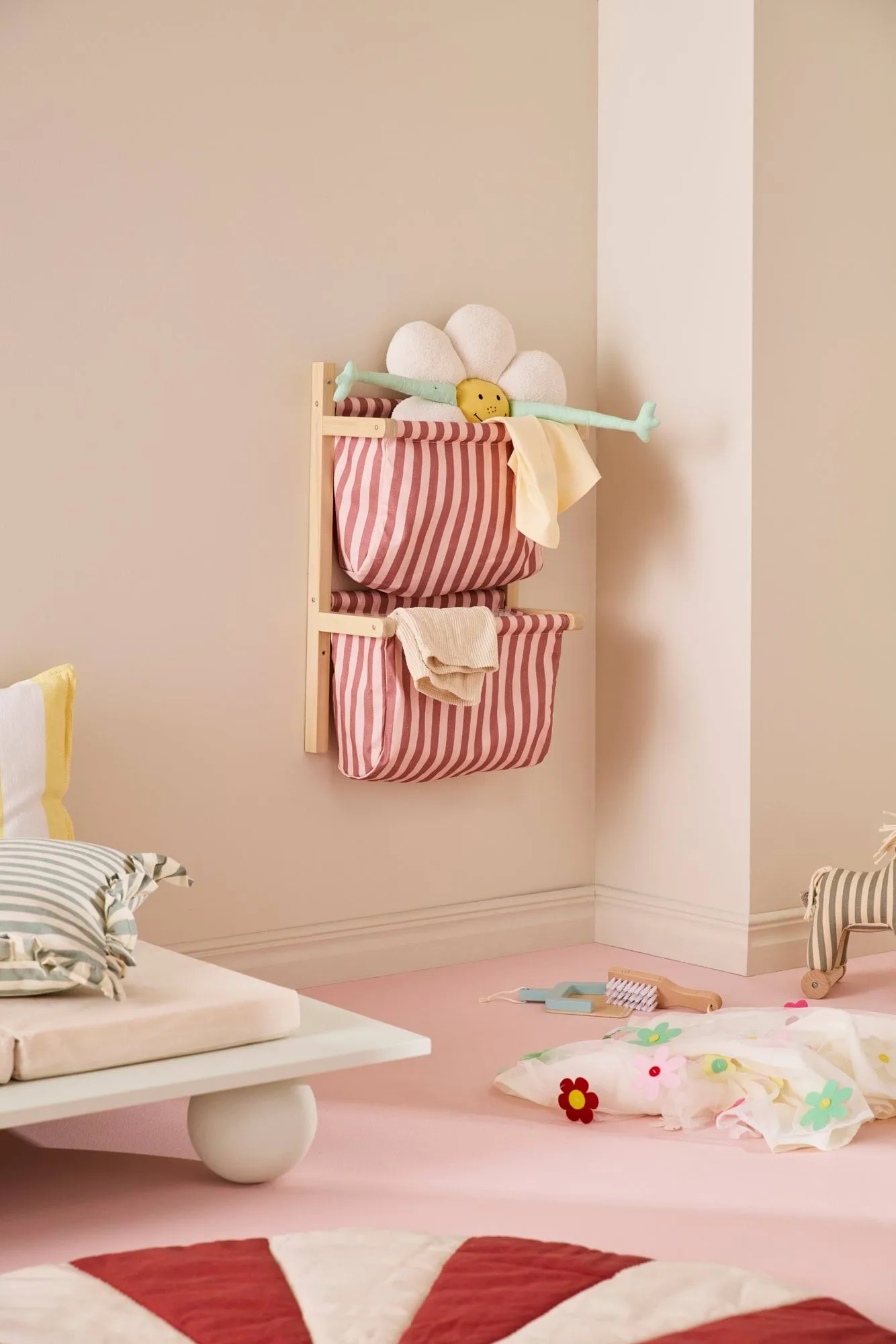 Étagère à sacs à rayures, Rose brun, 40x19x60 cm Kid's Concept
