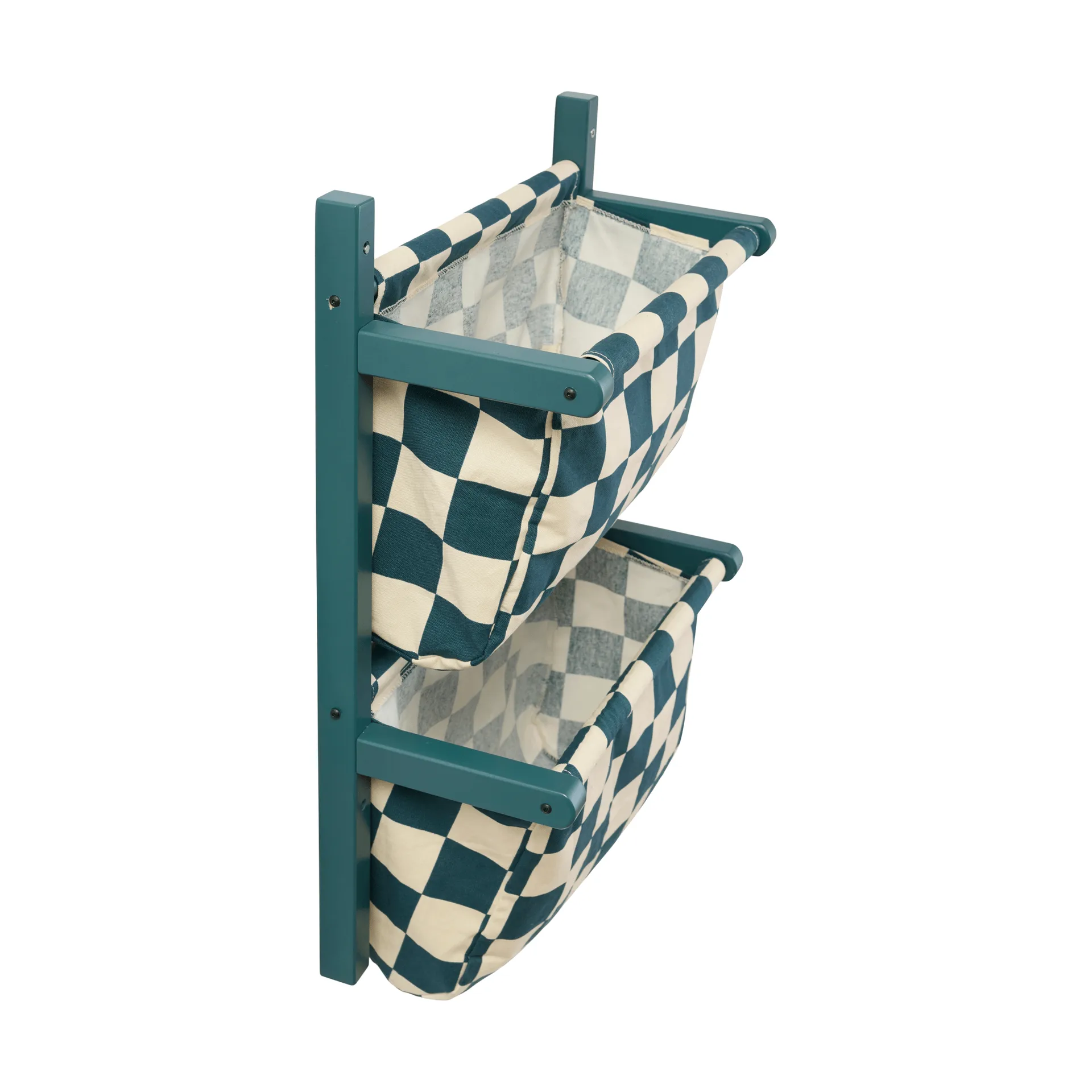 Étagère murale à poches à carreaux, Bleu-vert, 40x19x60 cm Kid's Concept