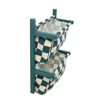 Étagère murale à poches à carreaux - Bleu-vert, 40x19x60 cm - Kid's Concept