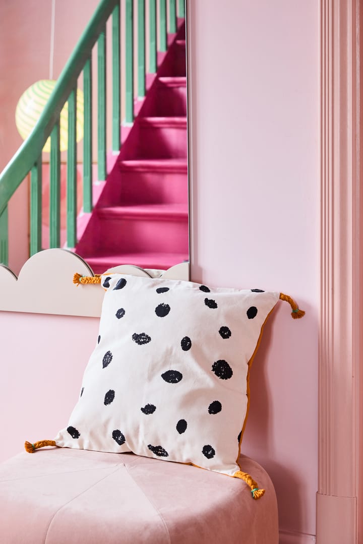 Housse de coussin Pippi 50x50 cm, Blanc-orange Kid's Concept
