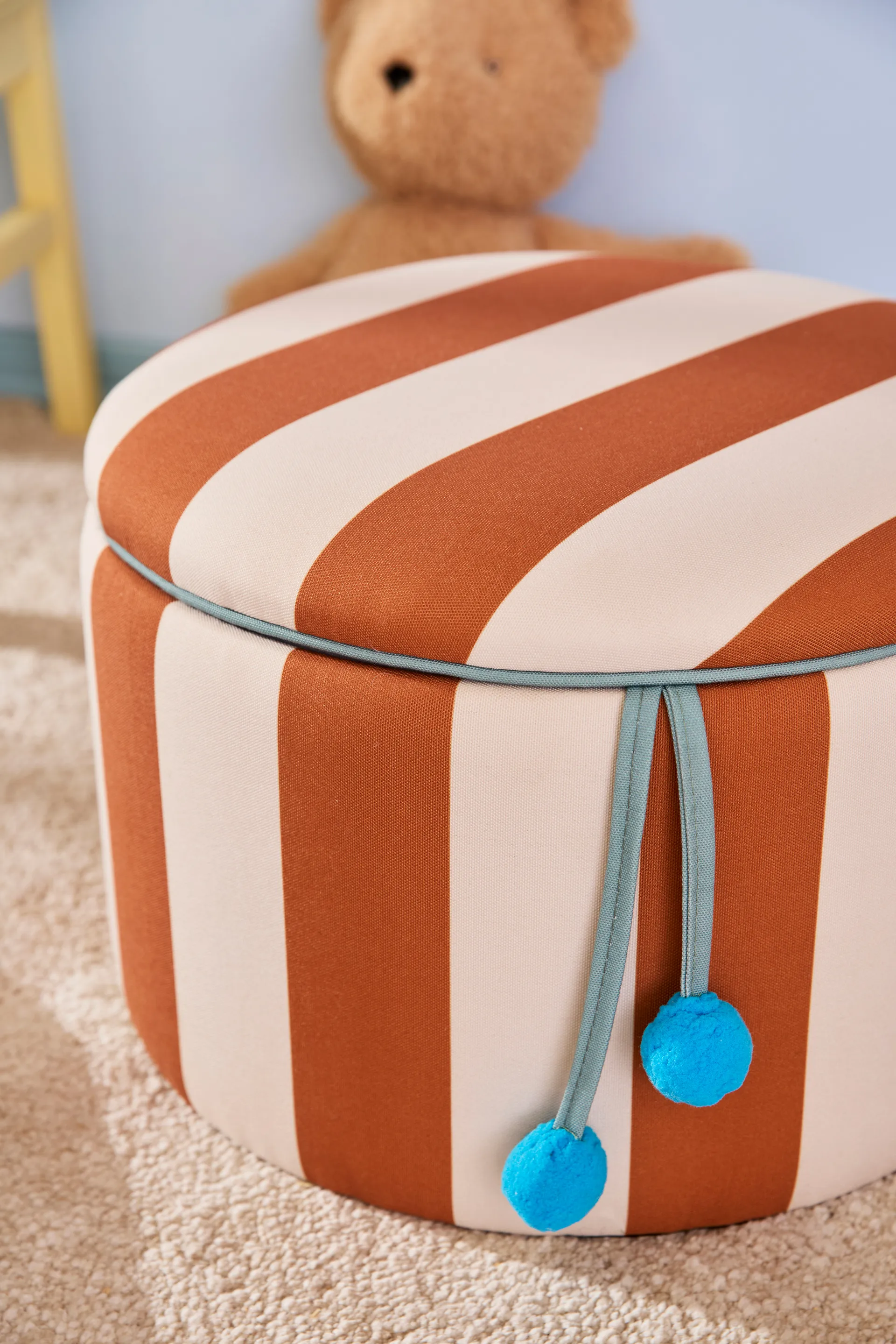 Pouf cylindre avec rangement, Brun, Ø40x30,5 cm Kid's Concept