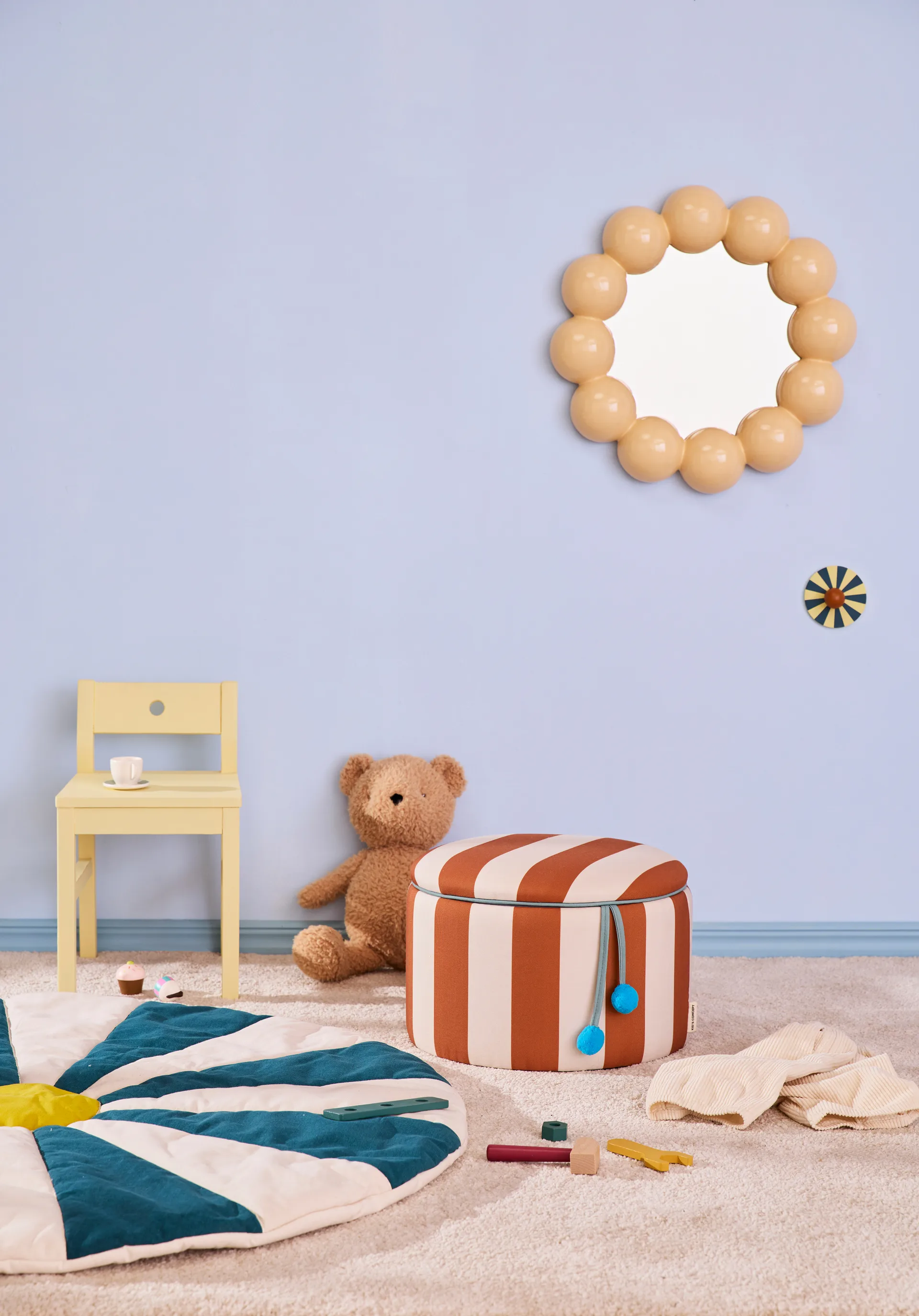 Pouf cylindre avec rangement, Brun, Ø40x30,5 cm Kid's Concept