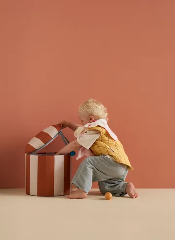 Pouf cylindre avec rangement - Brun, Ø40x30,5 cm - Kid's Concept