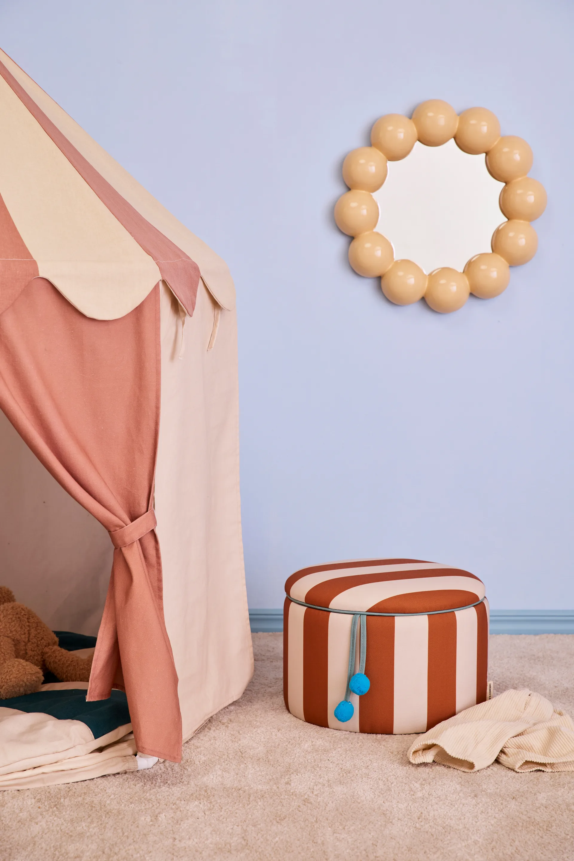 Pouf cylindre avec rangement, Brun, Ø40x30,5 cm Kid's Concept
