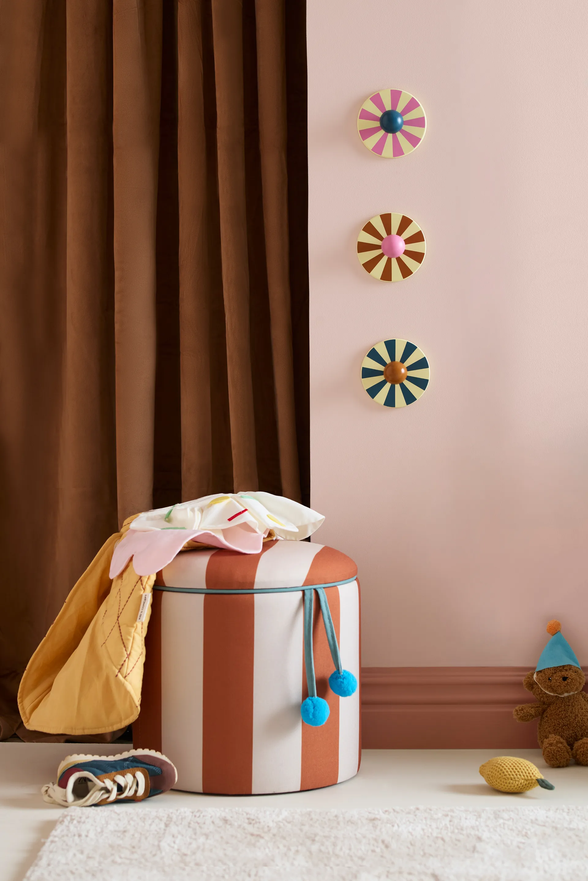 Pouf cylindre avec rangement, Brun, Ø40x30,5 cm Kid's Concept