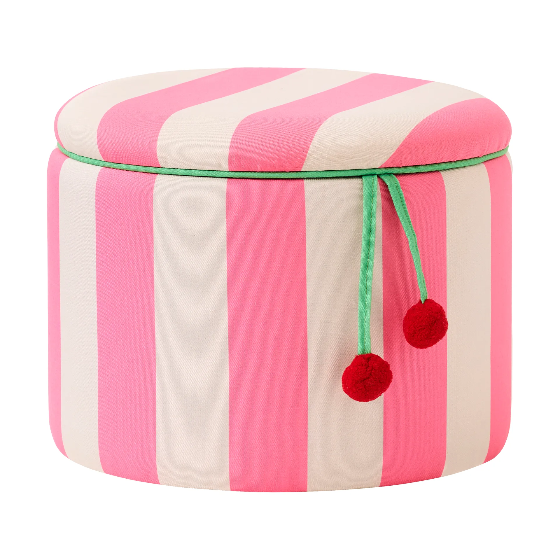 Kid"s Concept Pouf cylindre avec rangement Rose, Ø40x30,5 cm