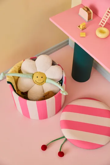 Pouf cylindre avec rangement - Rose, Ø40x30,5 cm - Kid's Concept