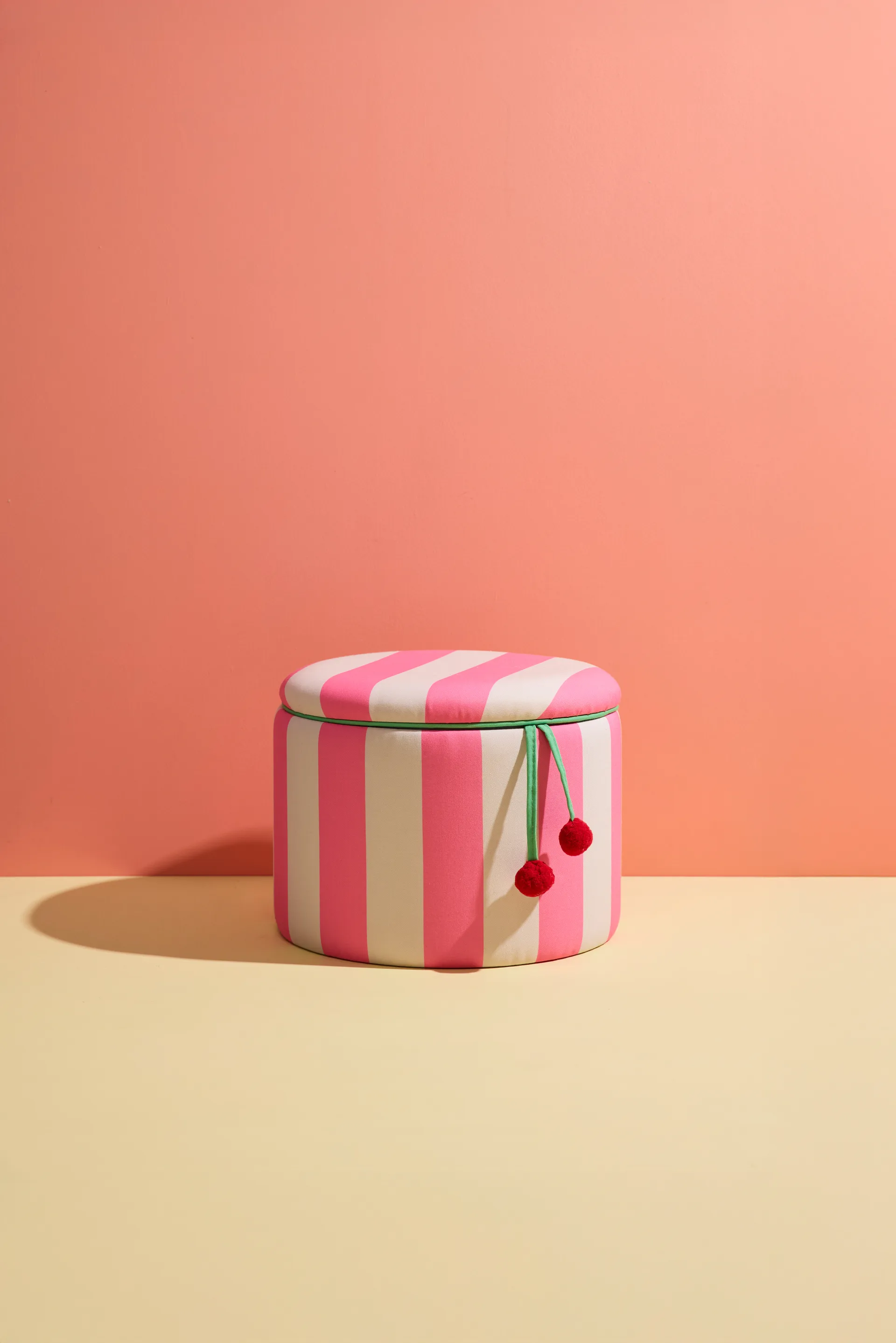 Pouf cylindre avec rangement, Rose, Ø40x30,5 cm Kid's Concept