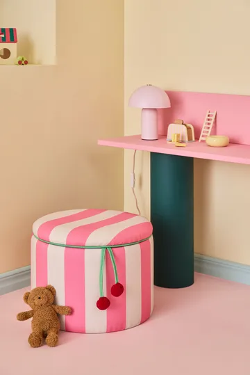Pouf cylindre avec rangement - Rose, Ø40x30,5 cm - Kid's Concept