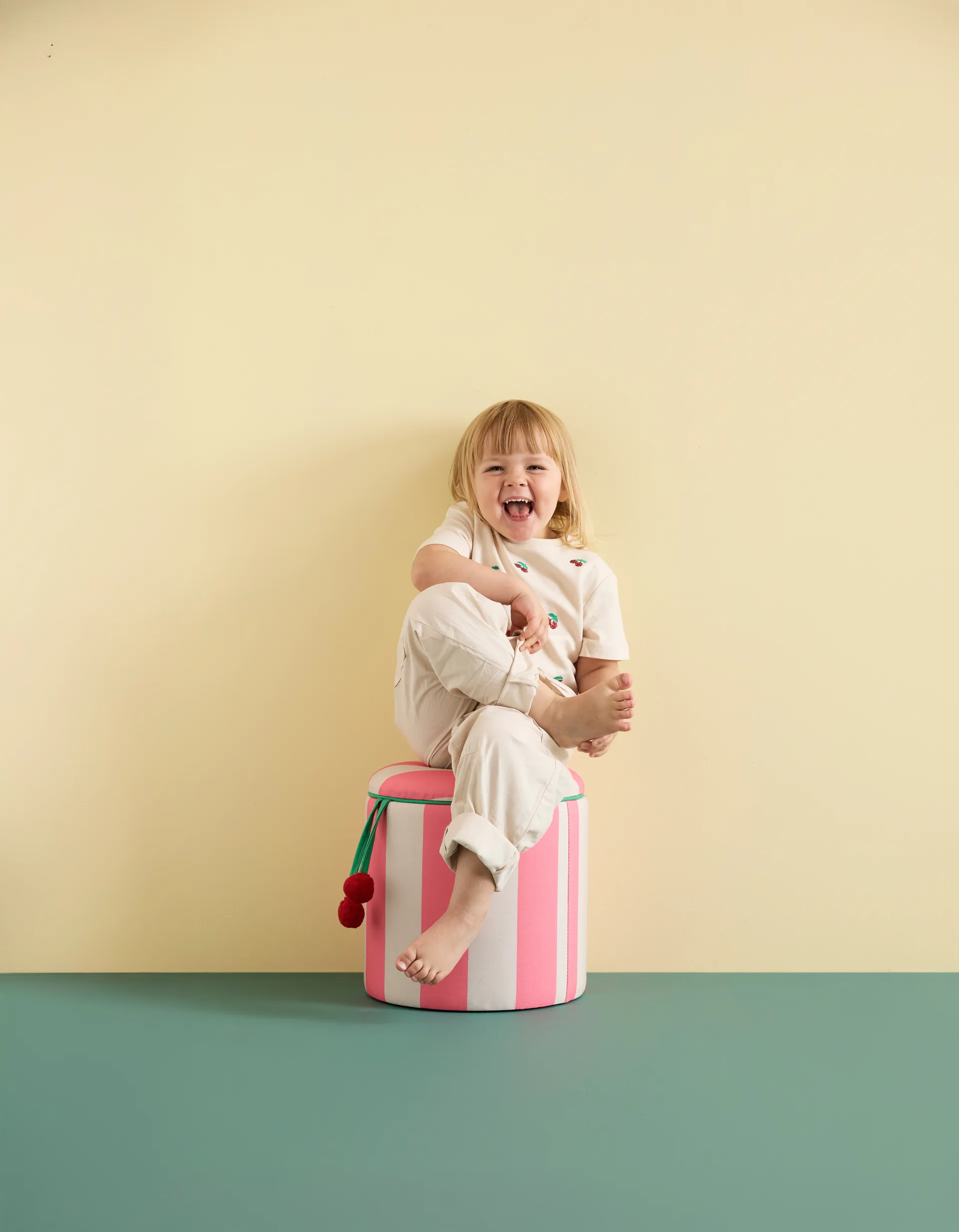 Pouf cylindre avec rangement, Rose, Ø40x30,5 cm Kid's Concept