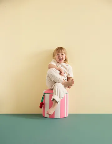 Pouf cylindre avec rangement - Rose, Ø40x30,5 cm - Kid's Concept