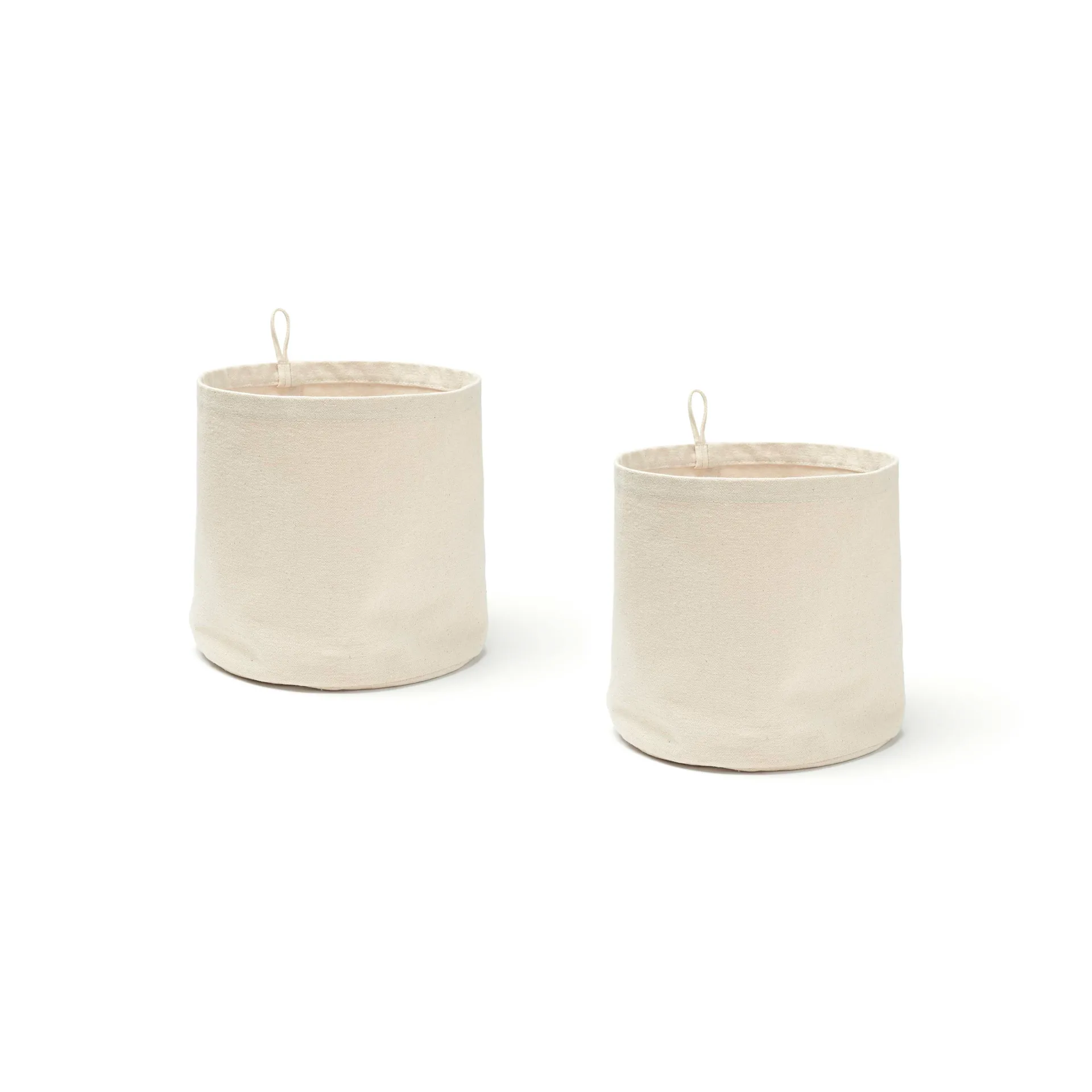 Rangement textile cylindre Kid's Base lot de 2, Blanc naturel Kid's Concept