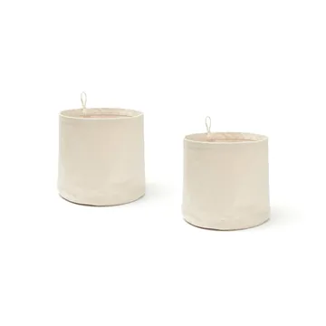 Rangement textile cylindre Kid's Base lot de 2 - Blanc naturel - Kid's Concept