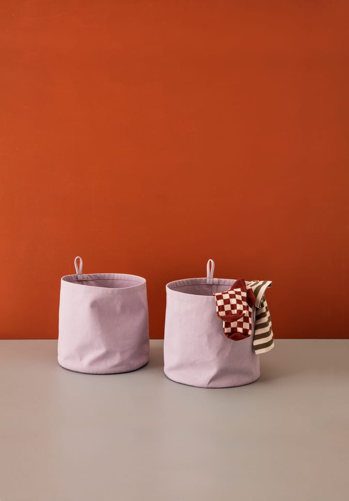 Rangement textile cylindre Kid's Base lot de 2, Violet Kid's Concept
