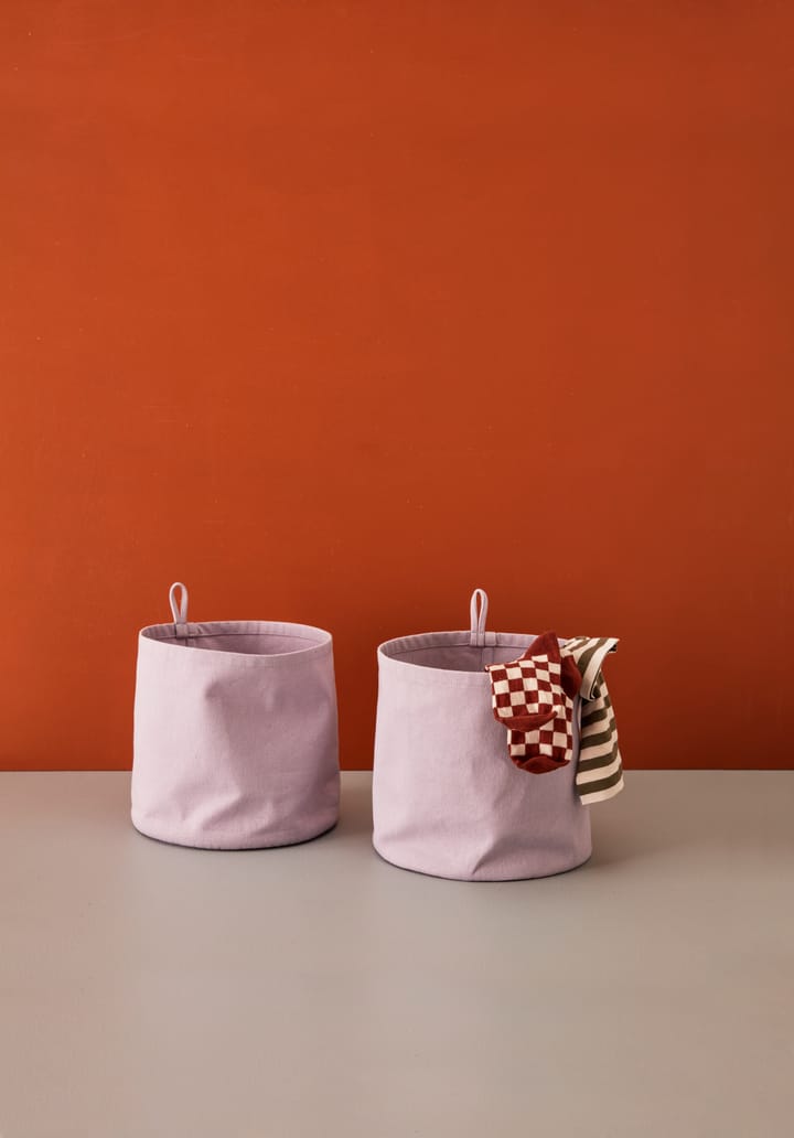 Rangement textile cylindre Kid's Base lot de 2 - Violet - Kid's Concept