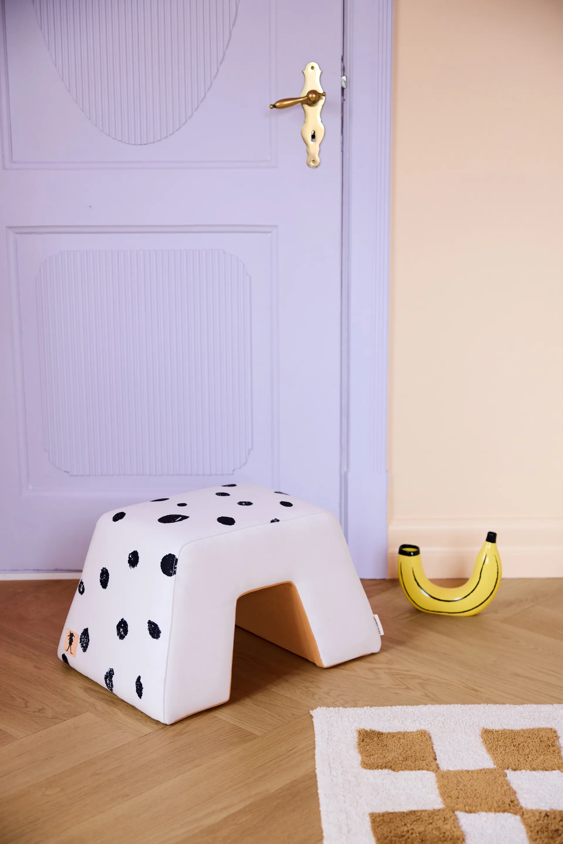 Tabouret Pippi, Blanc-orange Kid's Concept
