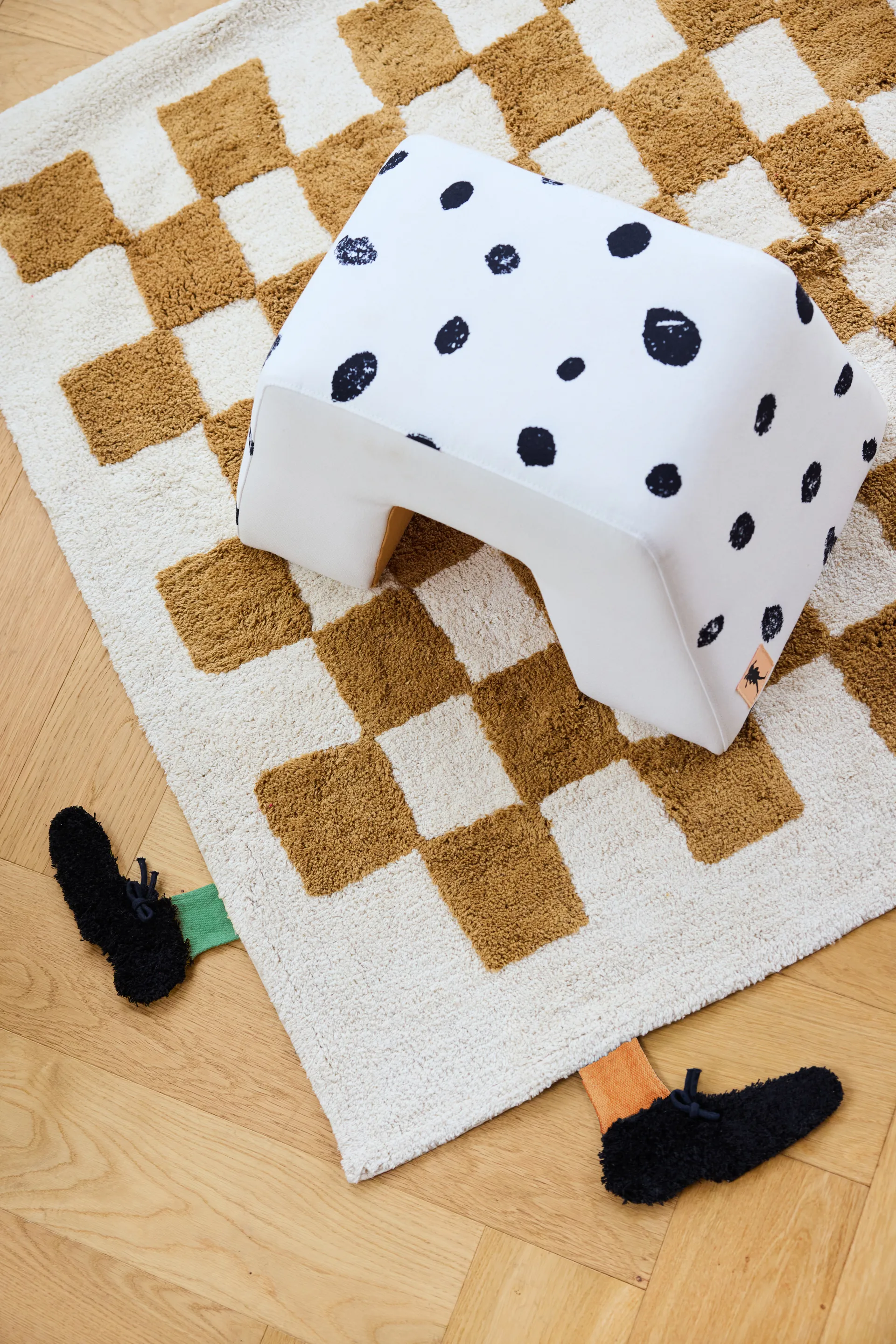 Tabouret Pippi, Blanc-orange Kid's Concept