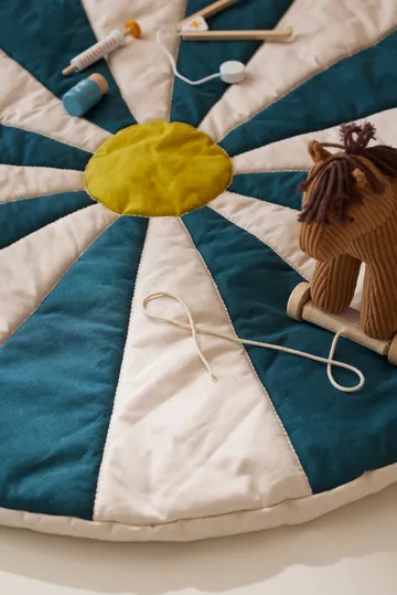 Tapis de jeu Cirkus - Bleu-vert, Ø112x2 cm - Kid's Concept