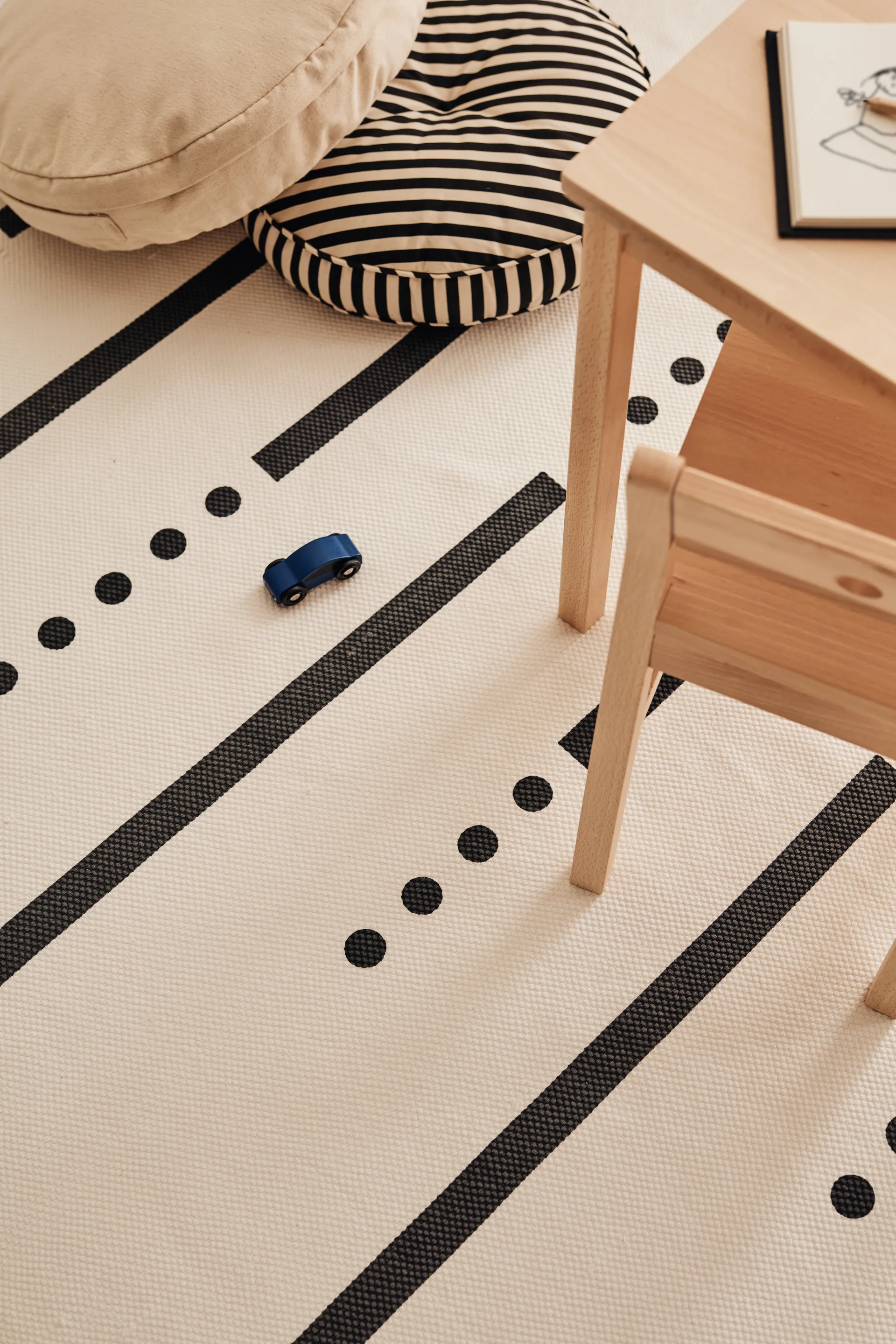 Tapis Kid's Base blanc gris 130x160 cm, Blanc Kid's Concept