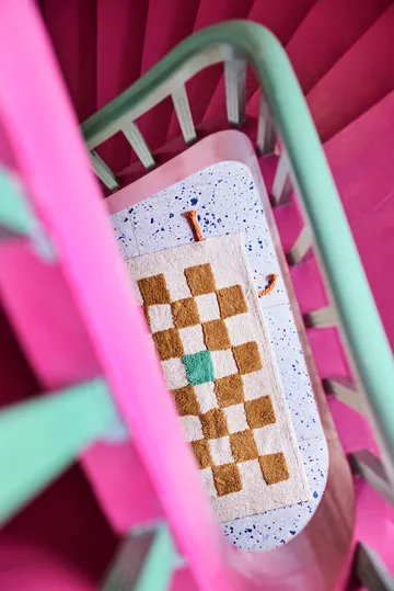 Tapis Pippi à carreaux - Khaki, 120x160 cm - Kid's Concept