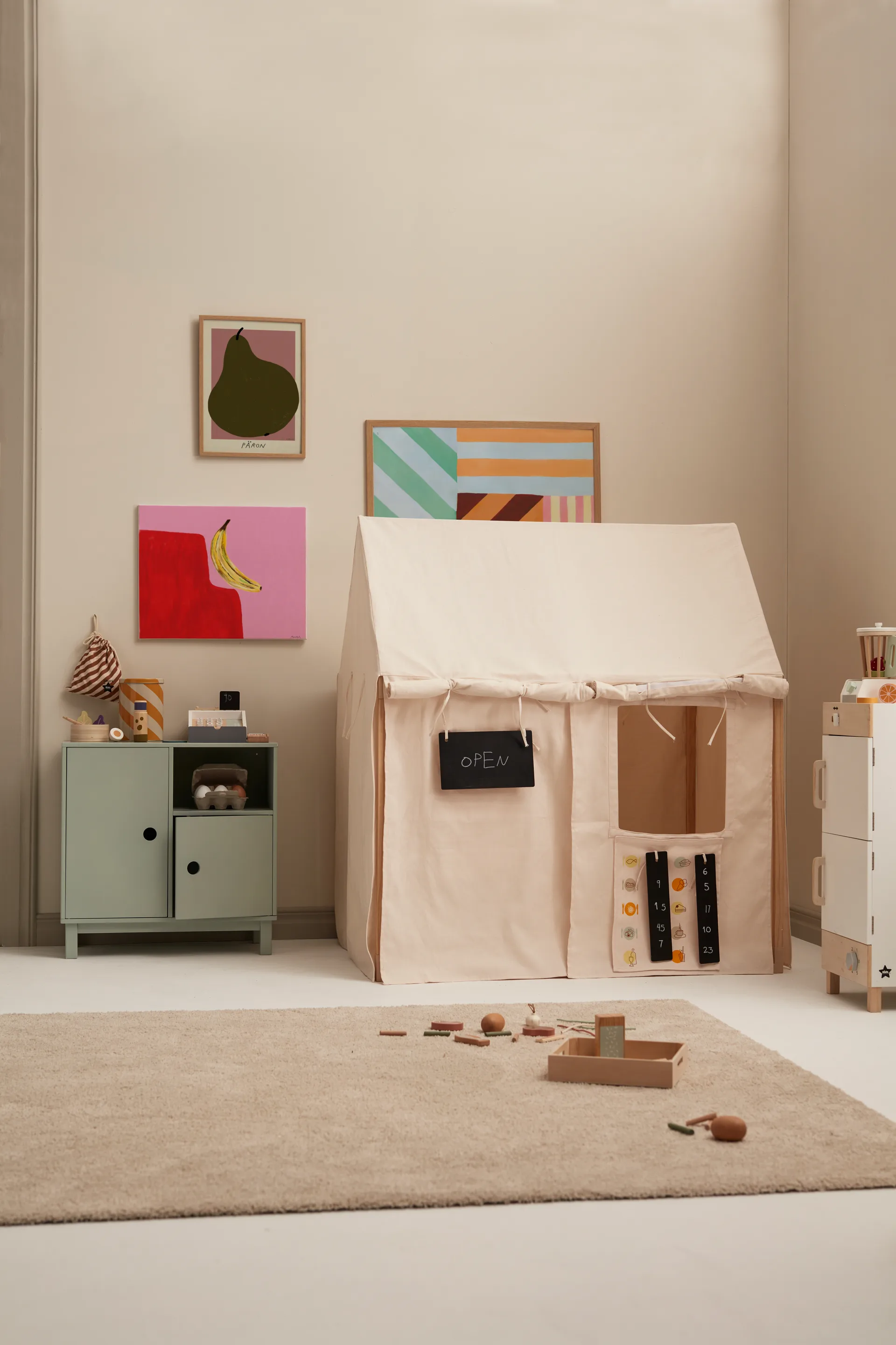 Tente de jeu Kid's Base, Blanc naturel Kid's Concept