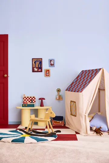 Tente maisonnette, 110x80x124 cm - Bleu colombe à carreaux - Kid's Concept