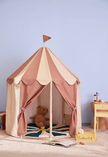 Tente pavillon Kid's Base - Rayure brun - Kid's Concept