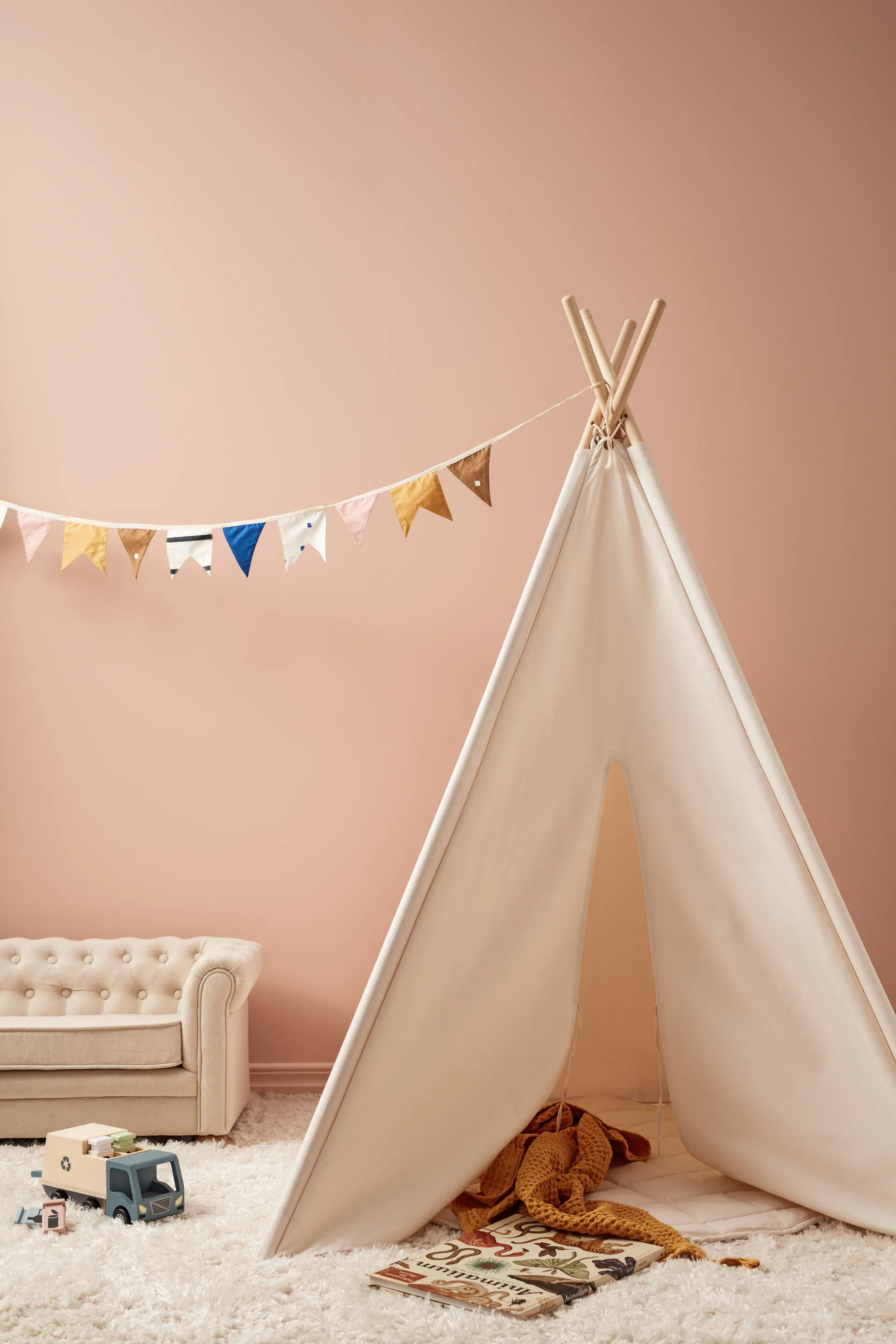 Tente tipi Kid's Base, Blanc naturel Kid's Concept