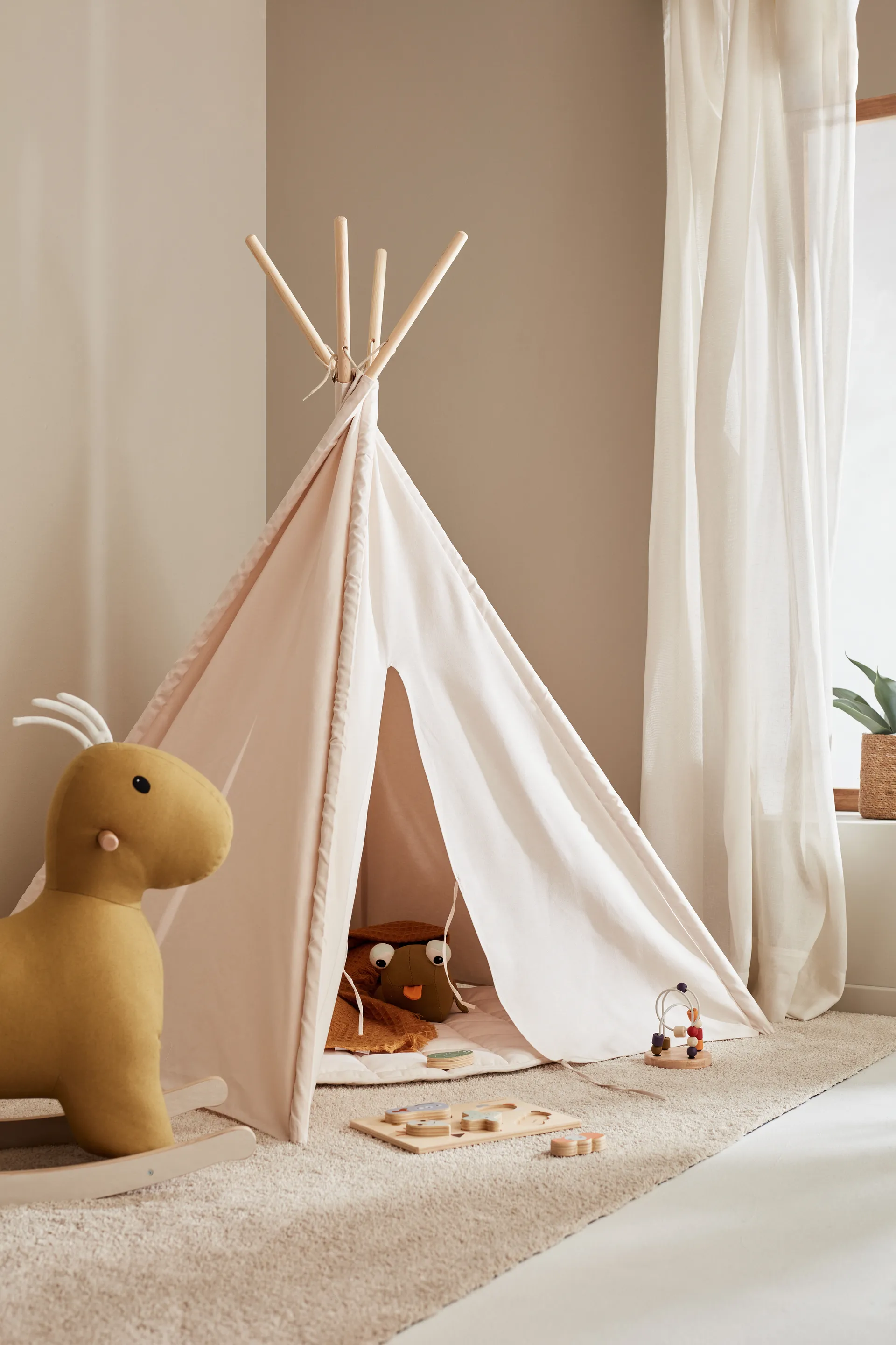 Tente tipi Kid's Base, Blanc naturel Kid's Concept