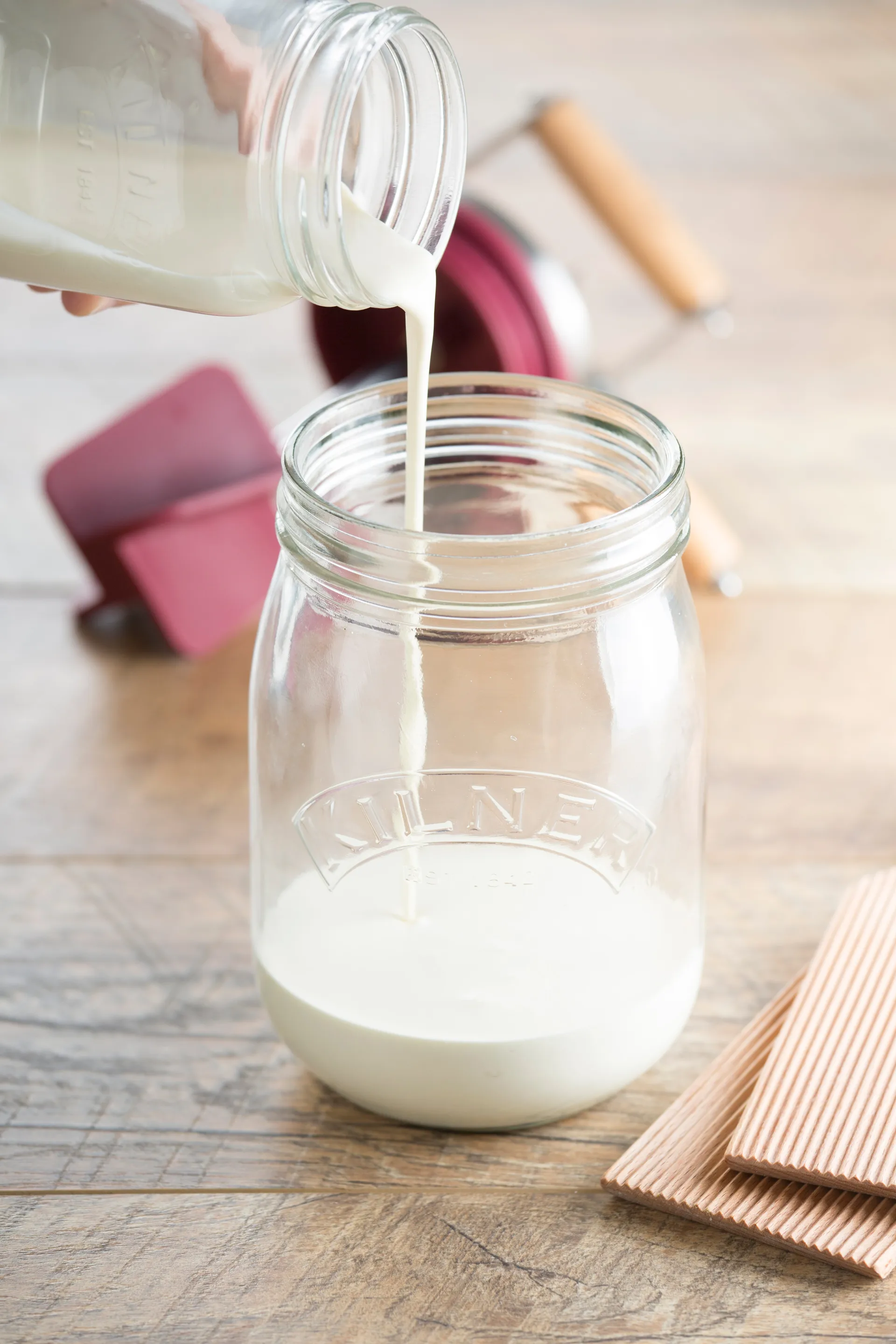 Baratte à beurre Kilner, Transparent-rouge, 1 L Kilner