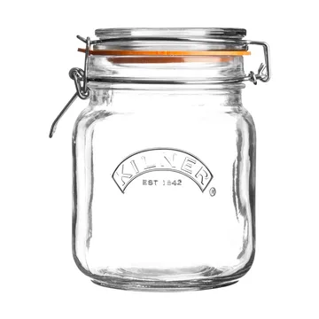 Bocal carré avec bouchon mécanique Kilner - Transparent, 1 L - Kilner