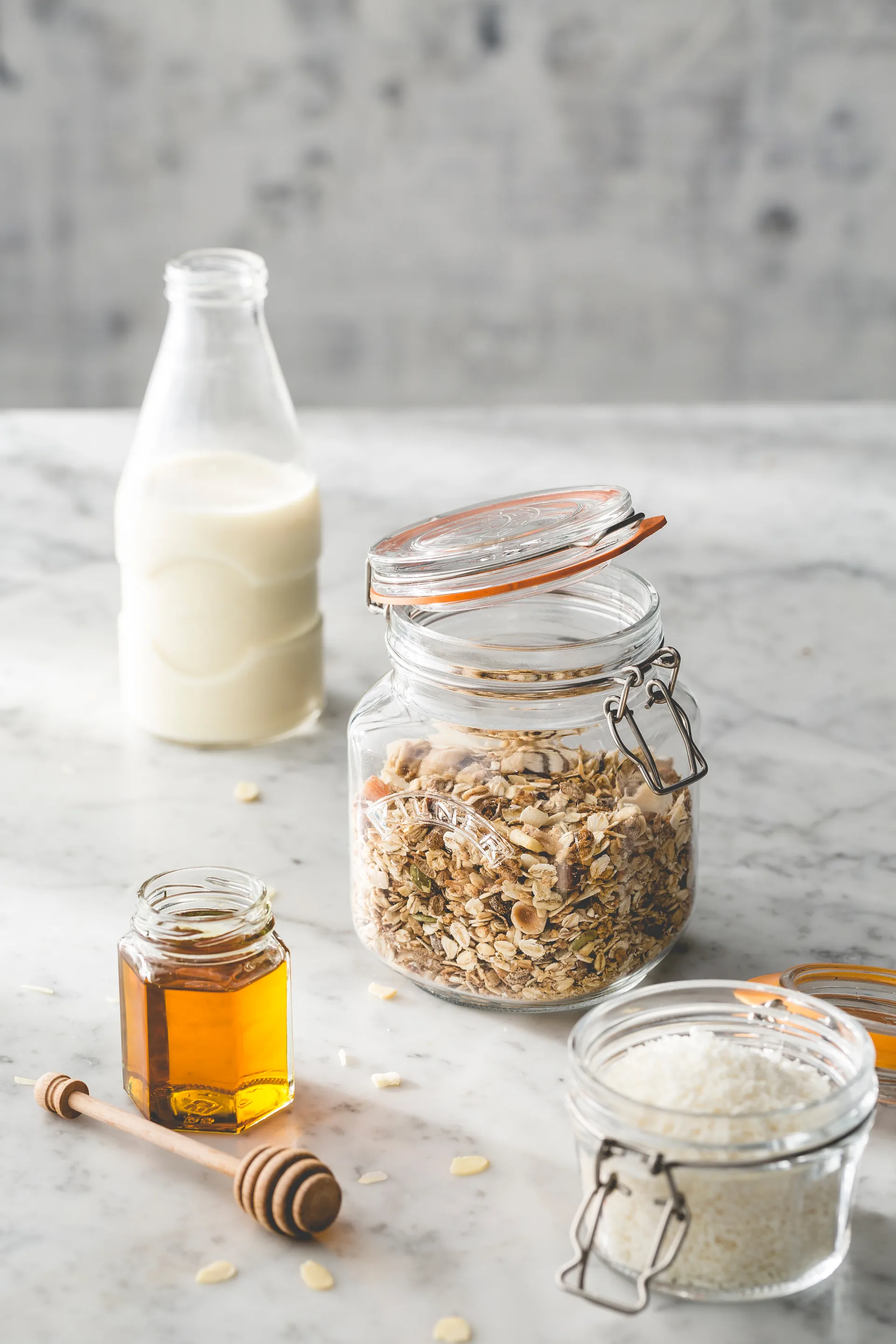 Bocal carré avec bouchon mécanique Kilner, Transparent, 1 L Kilner