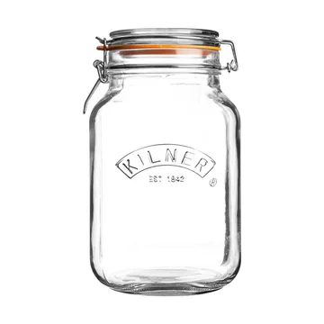 Bocal carré avec bouchon mécanique Kilner - Transparent, 1,5 L - Kilner