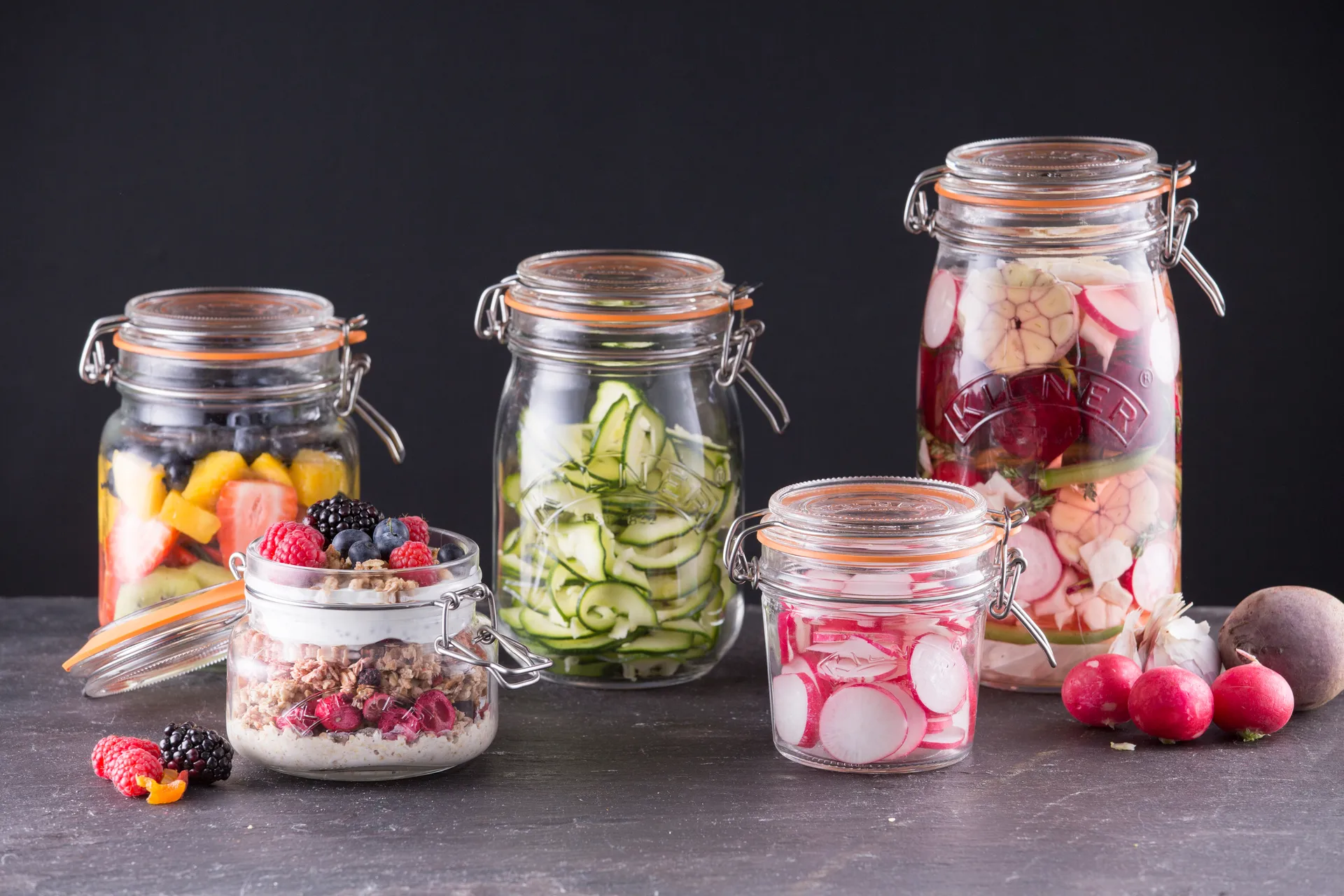 Bocal rond avec fermeture mécanique Kilner, Transparent, 2 L Kilner
