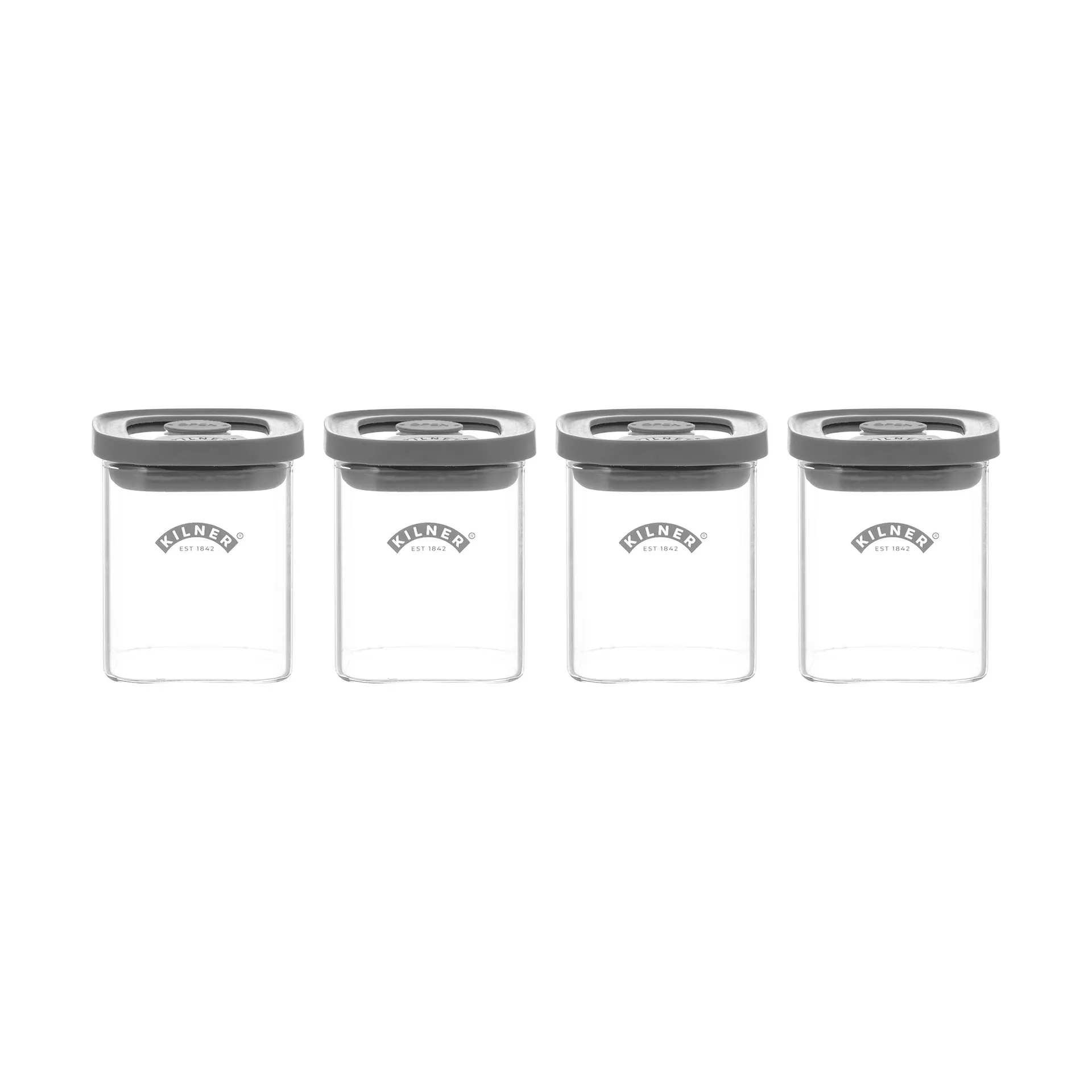 Bocaux FRESH pour épices Kilner, Transparent-gris, lot de 4, 160 ml Kilner