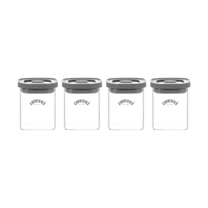 Bocaux FRESH pour épices Kilner - Transparent-gris, lot de 4, 160 ml - Kilner