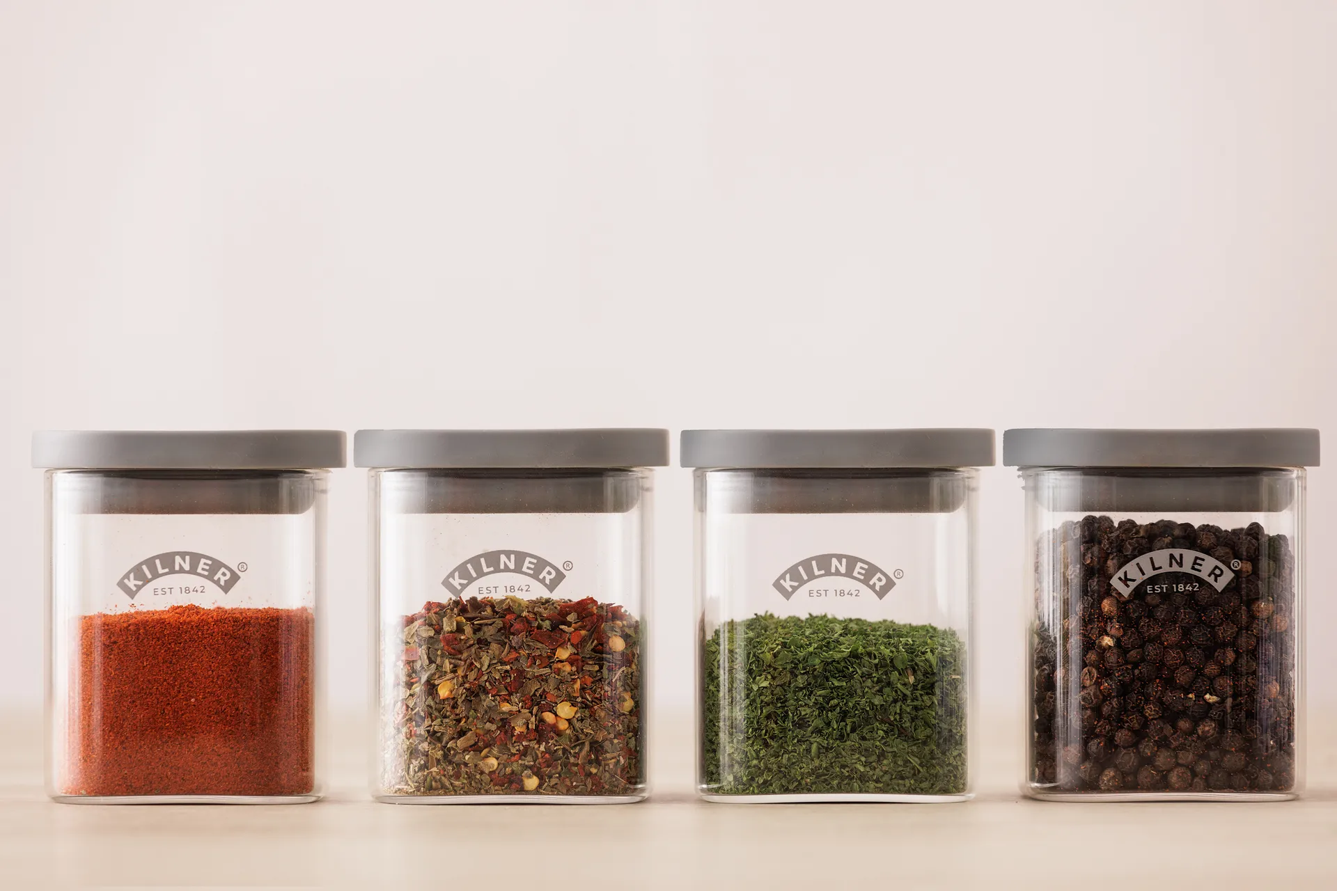 Bocaux FRESH pour épices Kilner, Transparent-gris, lot de 4, 160 ml Kilner
