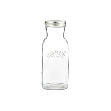 Bouteille à jus et sauce Kilner - Transparent-acier inoxydable, 1 L - Kilner