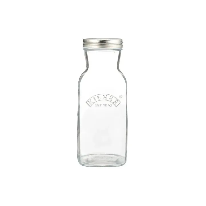 Bouteille à jus et sauce Kilner - Transparent-acier inoxydable, 1 L - Kilner