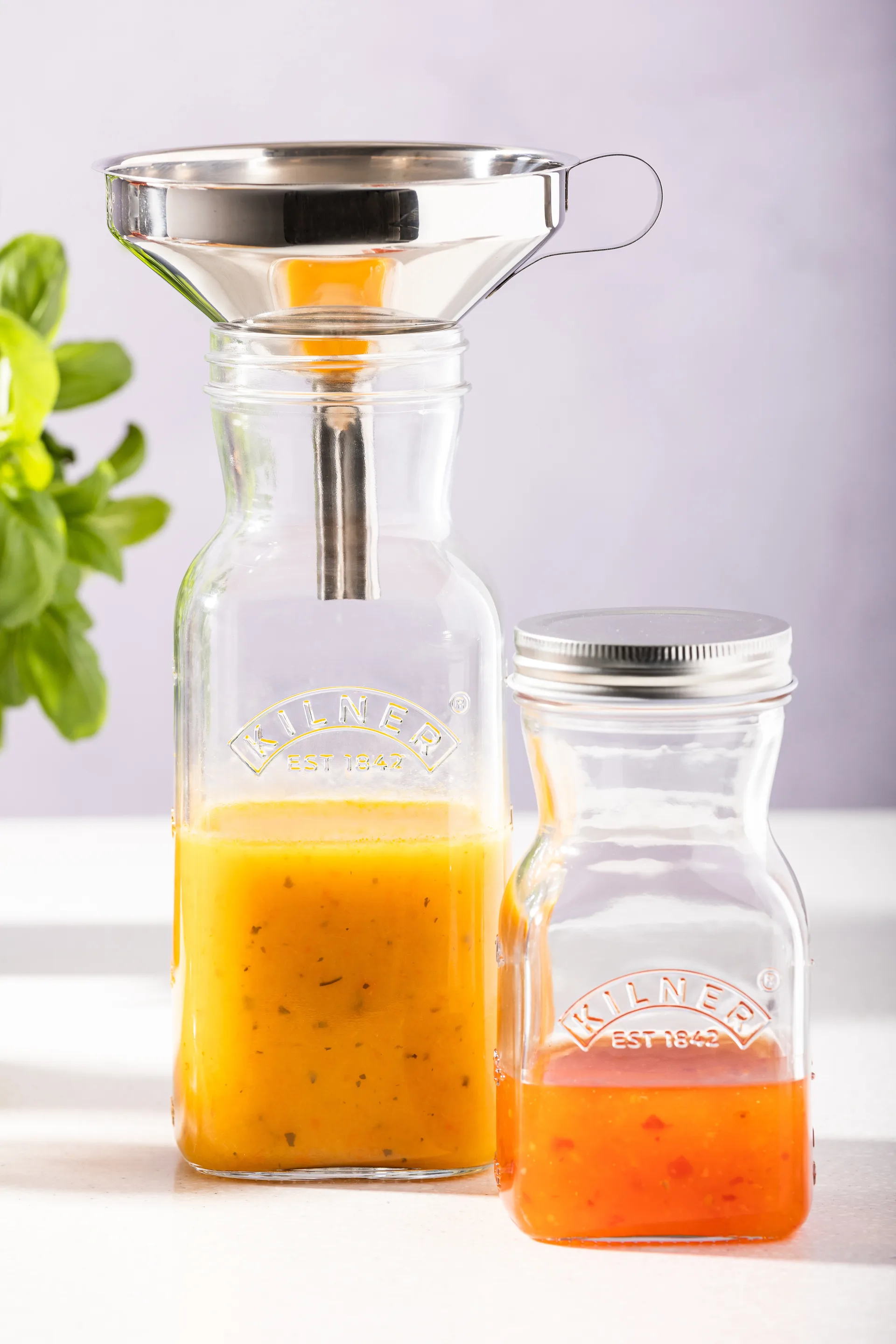 Bouteille à jus et sauce Kilner, Transparent-acier inoxydable, 1 L Kilner