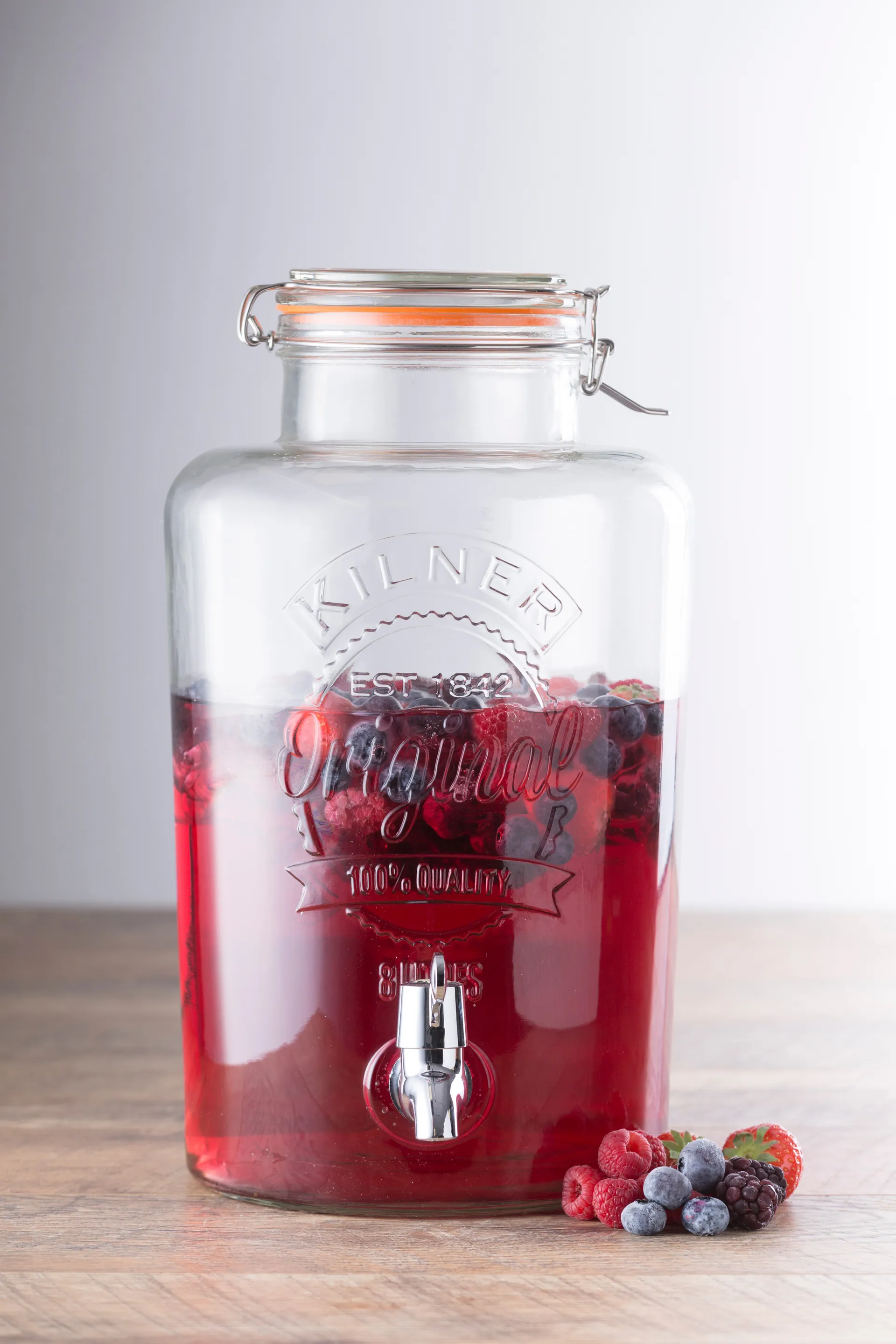 Distributeur de boissons avec robinet Kilner, Clair-acier inoxydable, 8 L Kilner