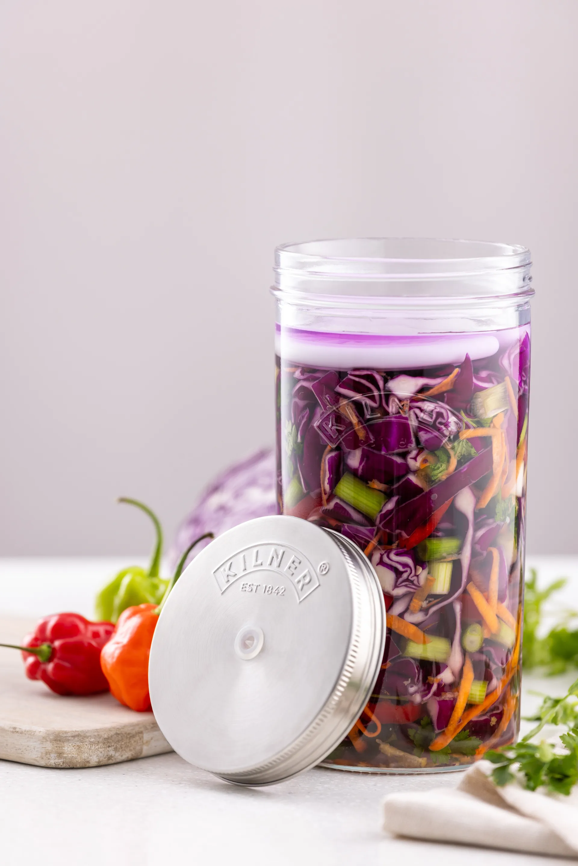 Set de fermentation Kilner, Transparent-acier inoxydable, 1 L Kilner