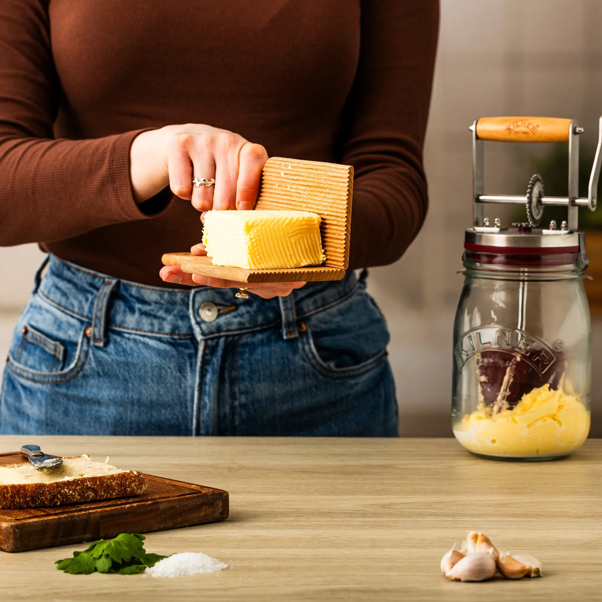 Spatule à beurre Kilner, Bois clair, lot de 2 Kilner