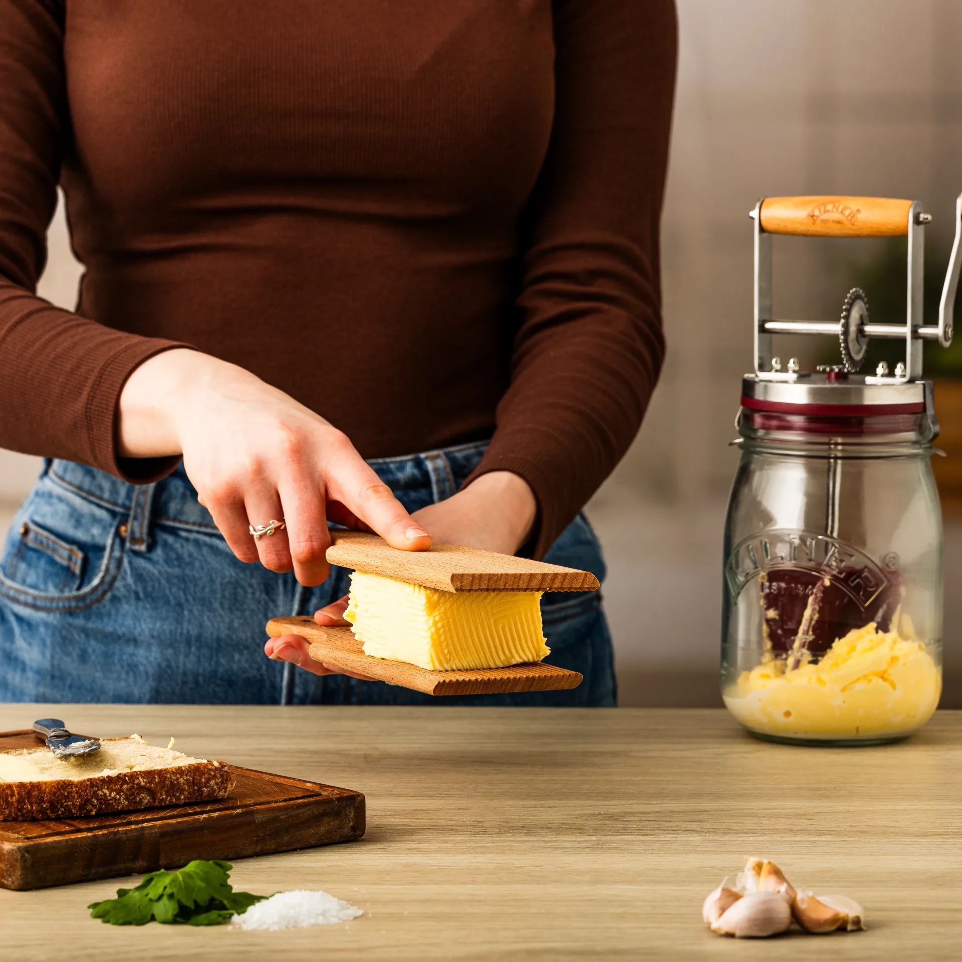 Spatule à beurre Kilner, Bois clair, lot de 2 Kilner