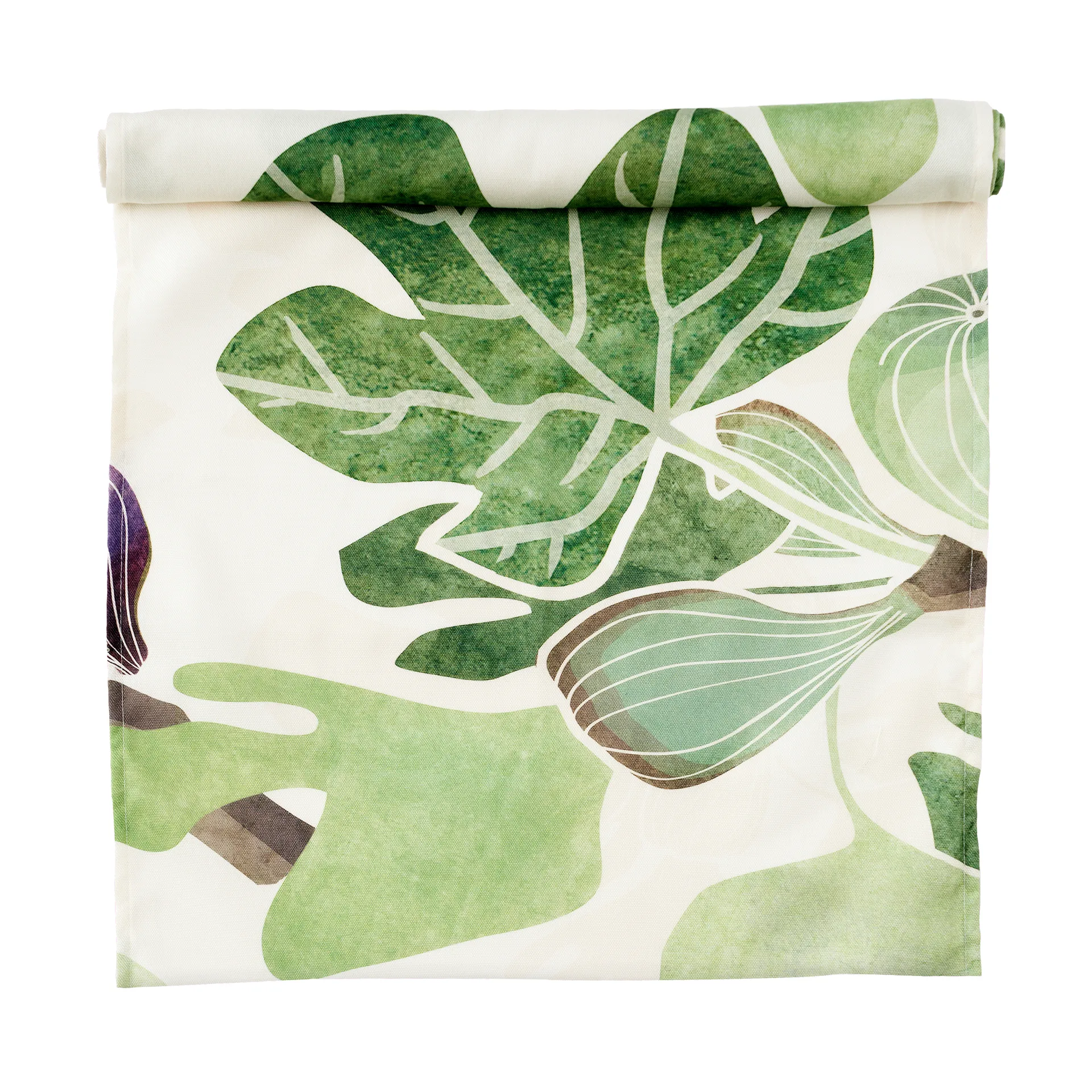 Chemin de table Figs, Vert-blanc Klippan Yllefabrik