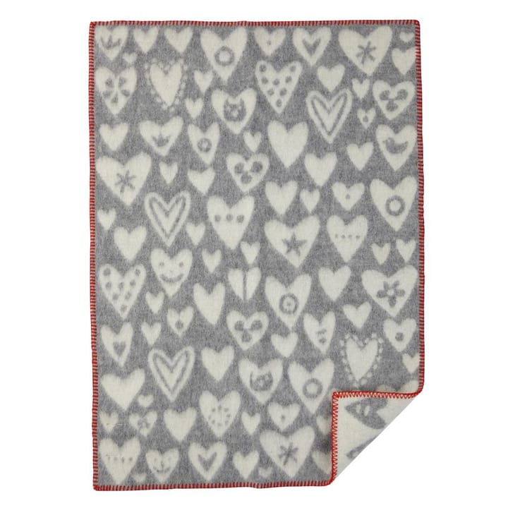 Couverture en laine Baby Heart - gris - Klippan Yllefabrik