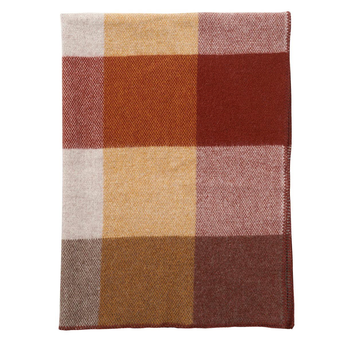 Klippan Yllefabrik Couverture en laine Block 130x180 cm Rust