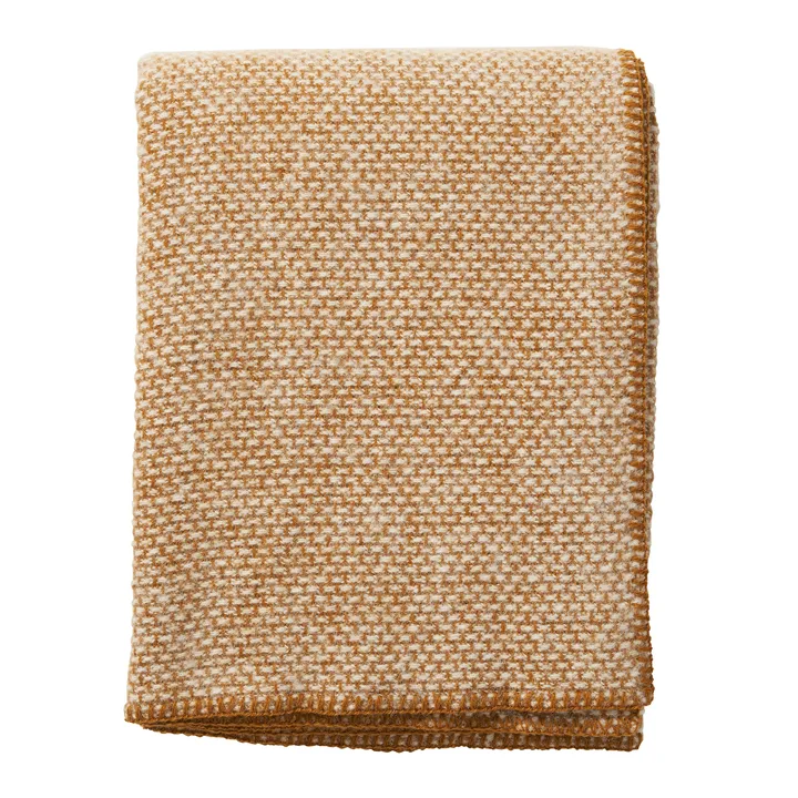 Couverture en laine Domino - Crème caramel, 130x180 cm - Klippan Yllefabrik