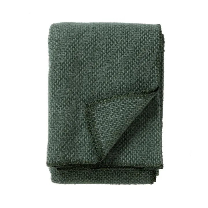Couverture en laine Domino - Vert, 130x180 cm - Klippan Yllefabrik